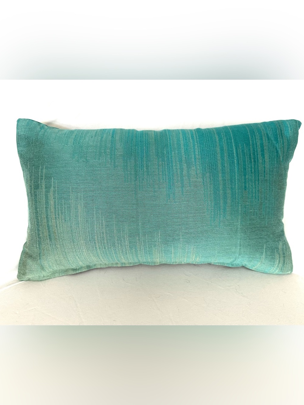 Designer Ombre Teal Decorative Lumbar Pillow - 12”x20”
